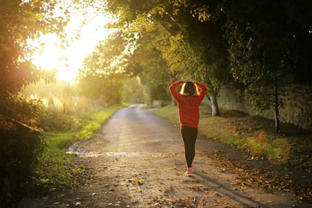 Woman running in nature